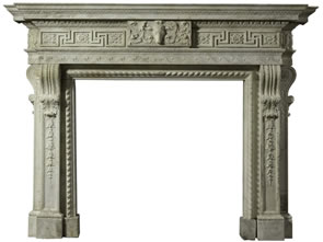 George II carved white marble chimneypiece by William Kent
